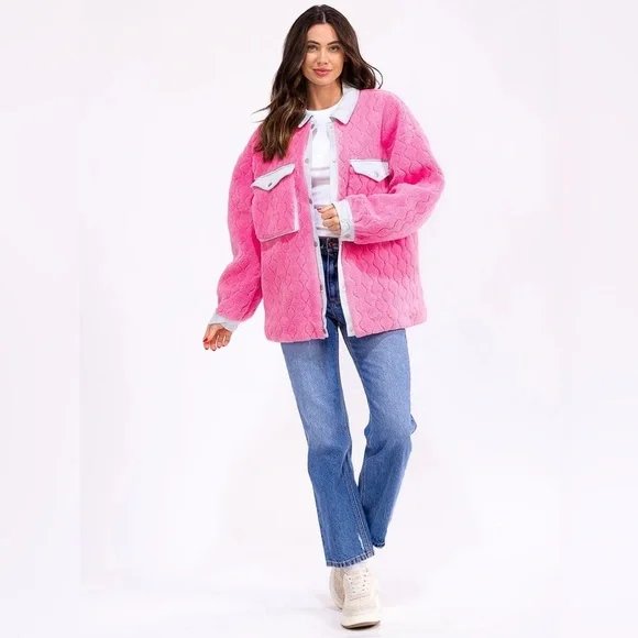 Pink Quilted Women's Jacket - Picture 4 of 4
